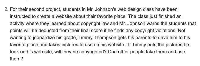 ethical copyright scenario